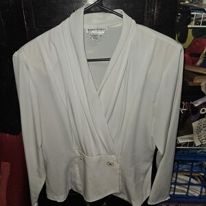 Kelly Scott Vintage White Blouse, 2 botton
